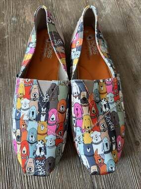 BOBS For Dogs Skechers Canvas Shoes Slip On Loafers Flats Memory Foam Womens 11